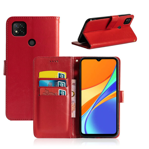 Xiaomi Redmi Serie Einfach Redmi 9c PU Crazy Horse Leder Handyhülle #1132 – Bild 3